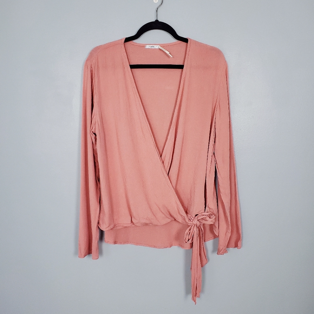 Kimchi Blue Urban Outfitters gauze wrap tie blouse
